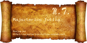 Majszterics Tullia névjegykártya